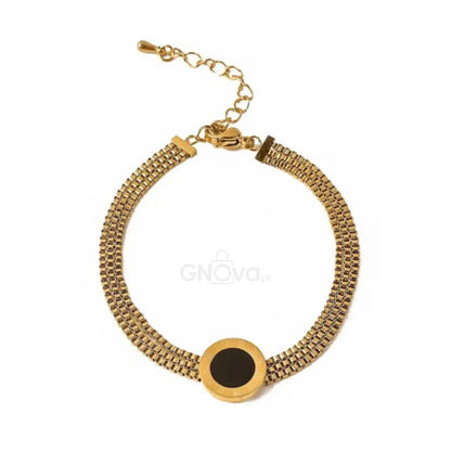 Elegant Round Charm Bracelet – Stainless Steel Adjustable Chain