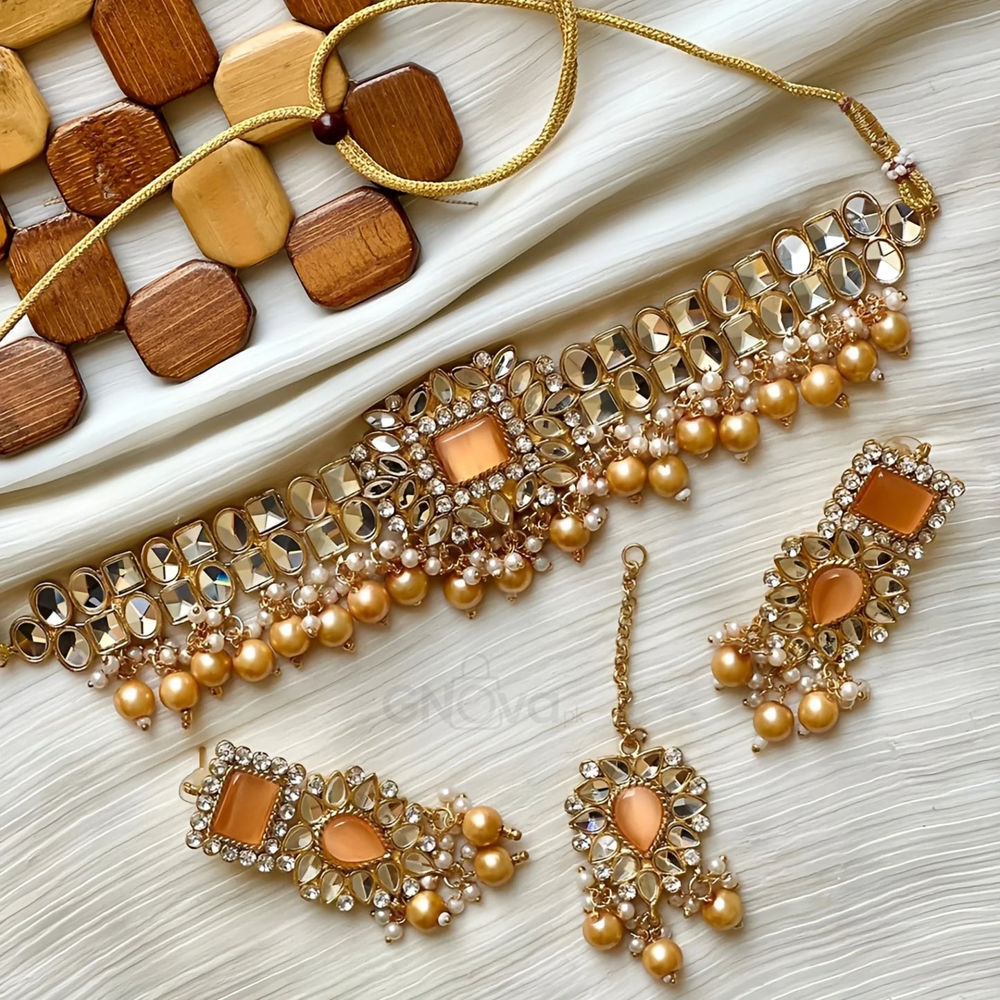 Kundan Mirror Choker Set – Bridal & Party Wear