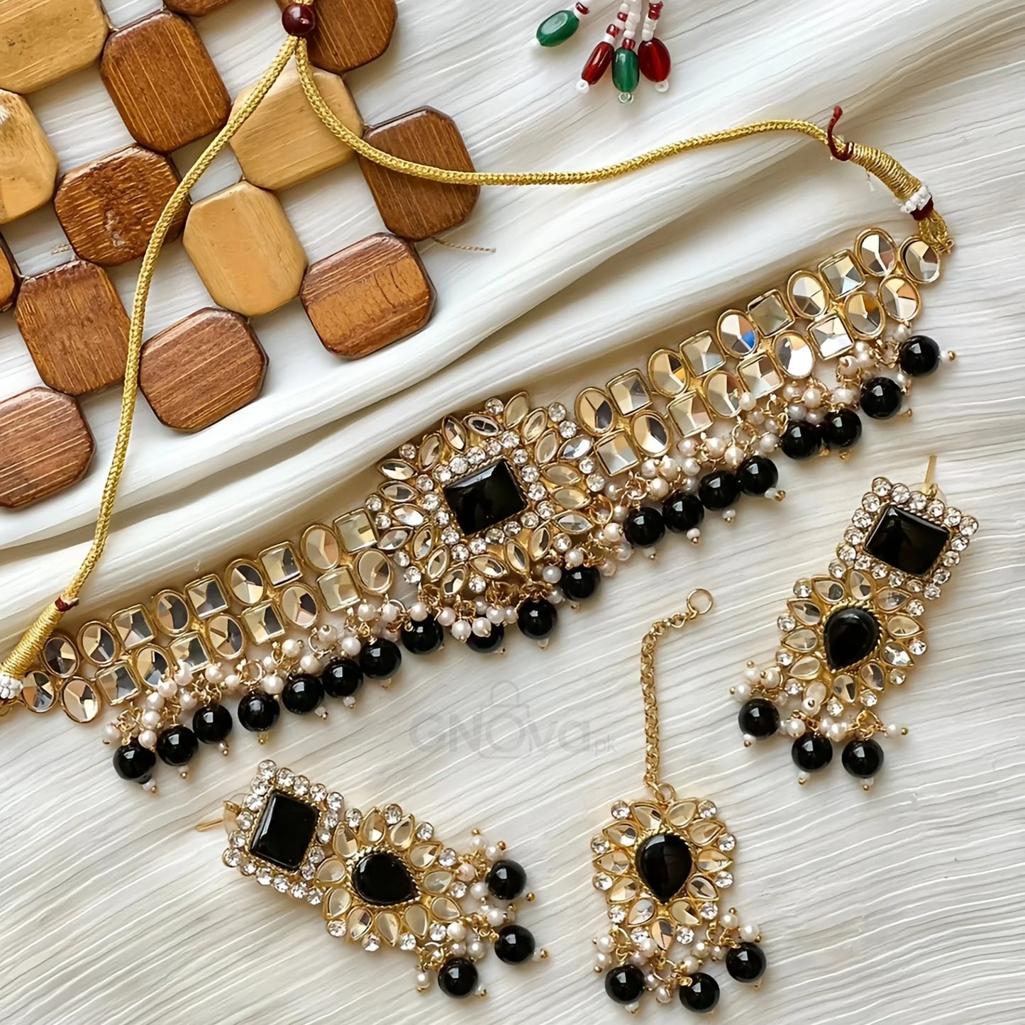 Kundan Mirror Choker Set – Bridal & Party Wear