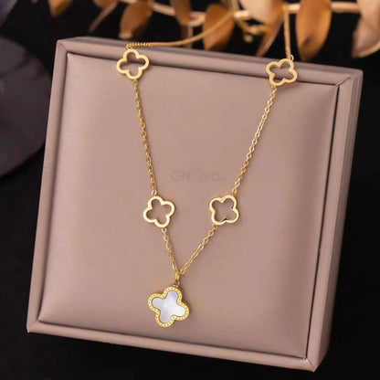 Elegant Clover Charm Necklace – Premium Stainless Steel