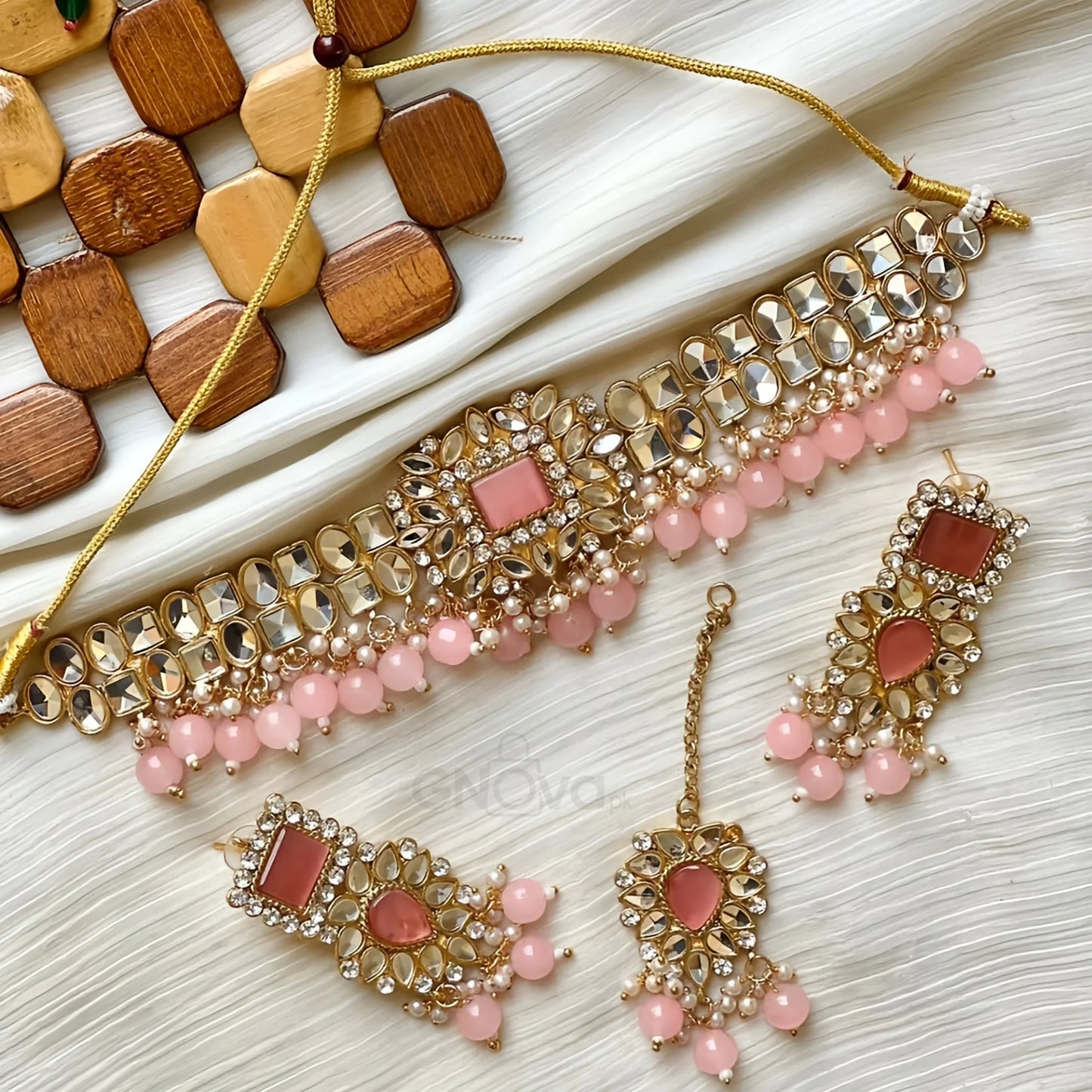 Kundan Mirror Choker Set – Bridal & Party Wear