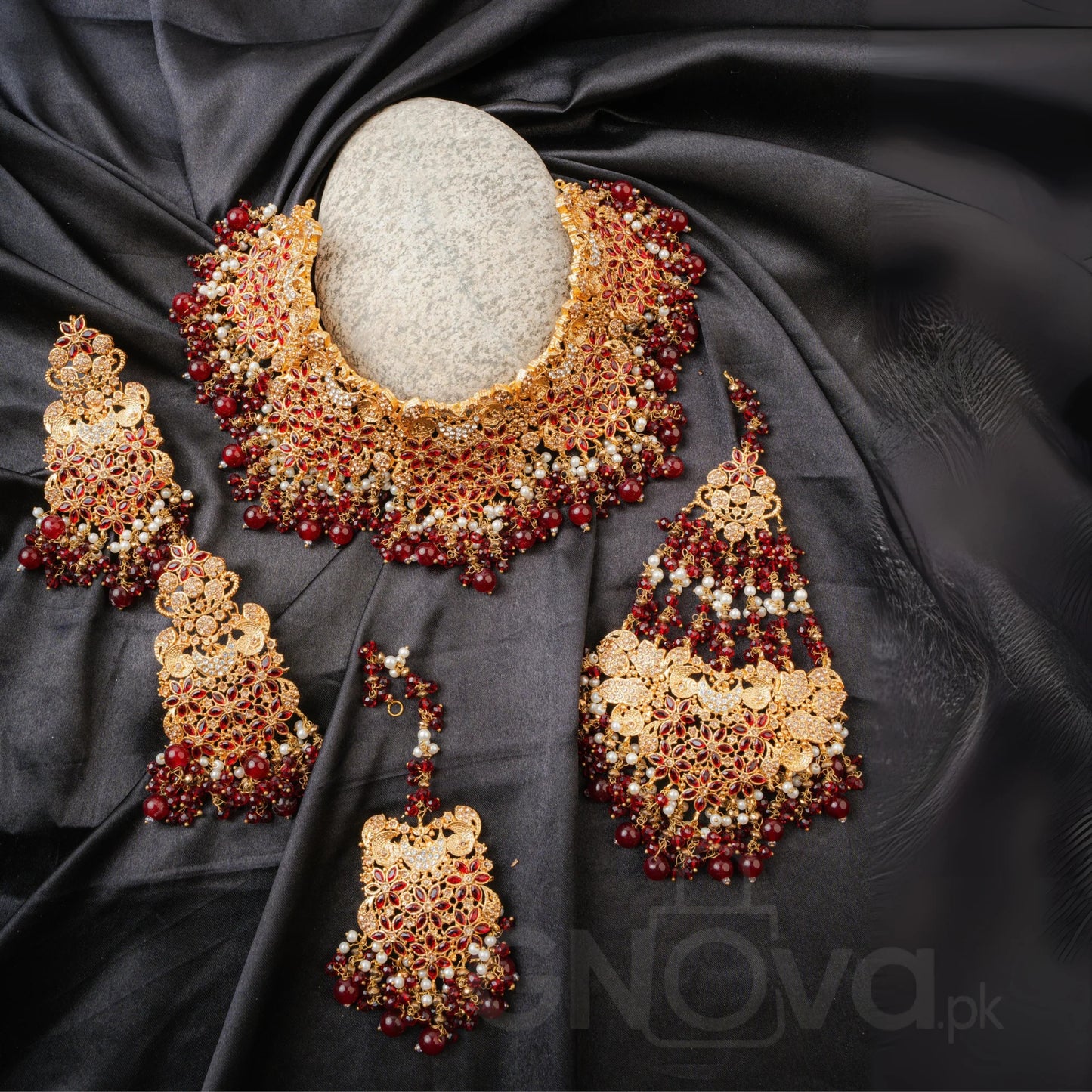 Luxury Bridal Choker Set – 4 Piece Traditional Jewelry Collection